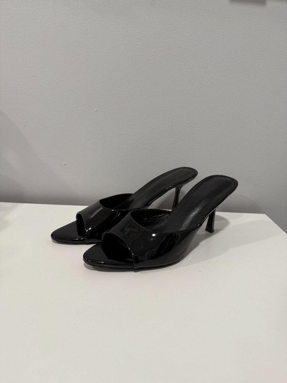 Women's Open Toe Black Heels Size 9